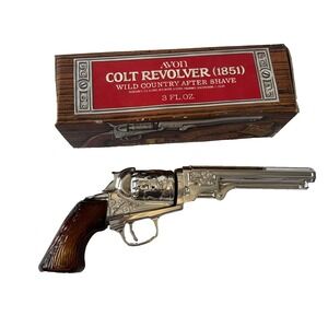 Vtg 1970s Avon Colt Revolver 1951 Wild Country After Shave Decanter Empty Box